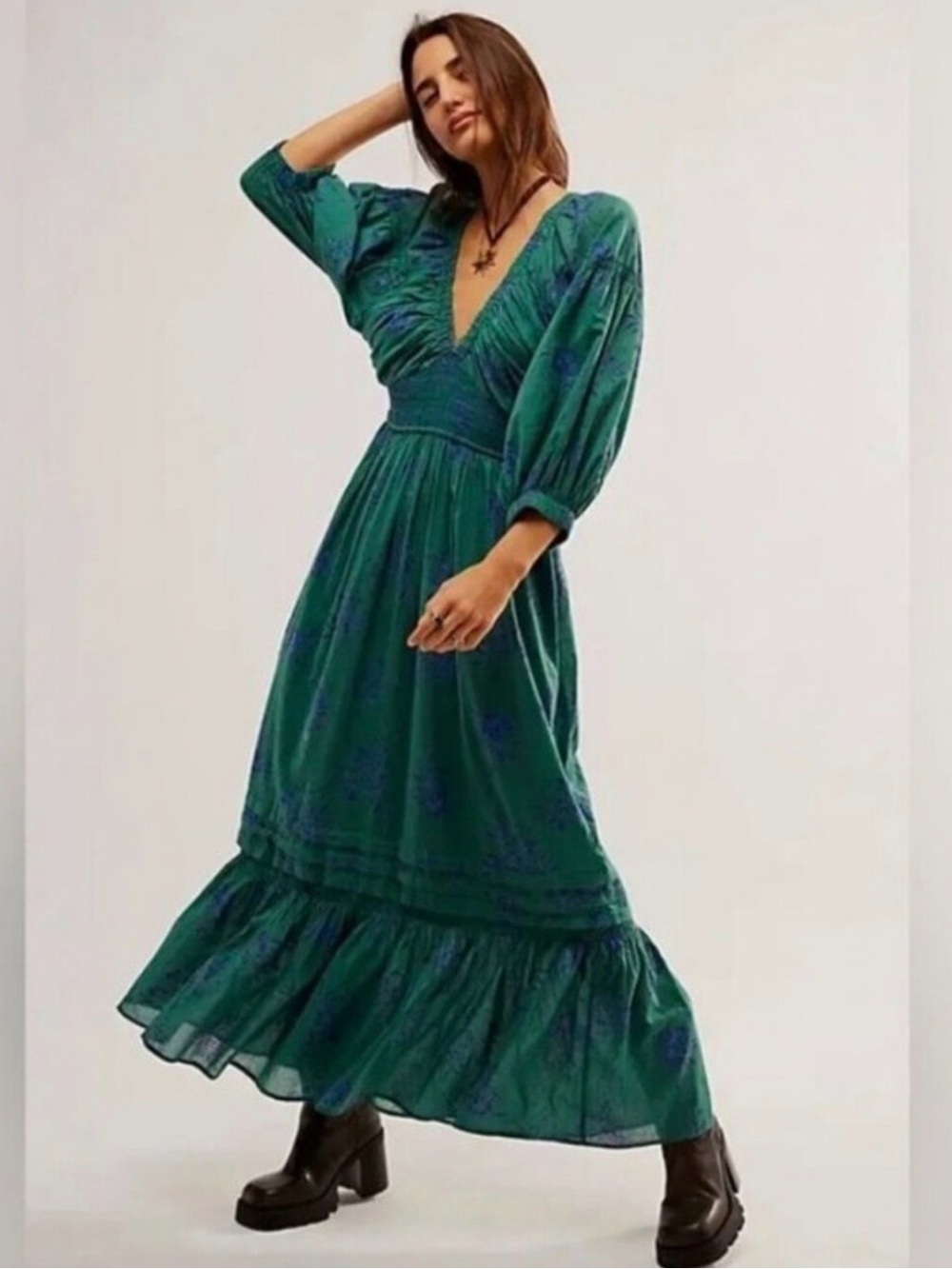 Free People Golden Hour Maxi Dress NWT plus free Brooch!